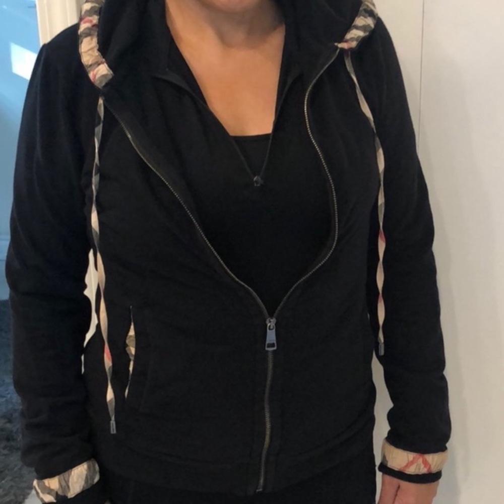 Burberry black zip up hoodie
